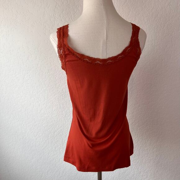 Chico's Lace Trim Cami Tank Top size 0 / US 4 Burnt Orange Whimsygoth Fairycore - Picture 3 of 5